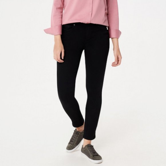 NWT MARTHA STEWART ZIP ANKLE JEANS BLACK 4P - Picture 1 of 11
